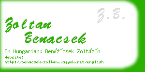 zoltan benacsek business card